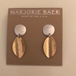 Marjorie Baer Linked Leaf Statement Earrings NWT